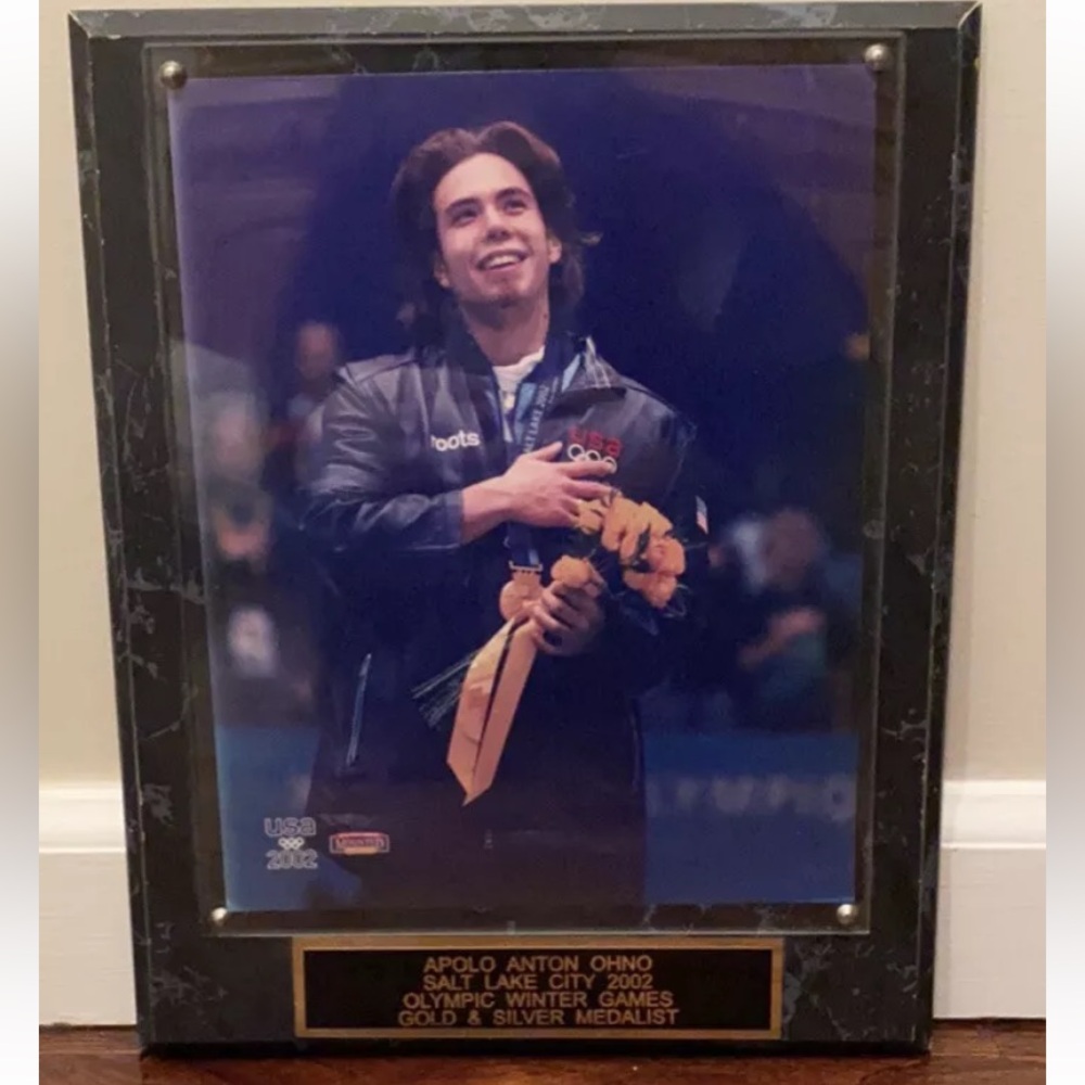 Apolo Anton Ohno 2002 Winter Olympics Commemorative Photo Plaque￼ salt lake city
